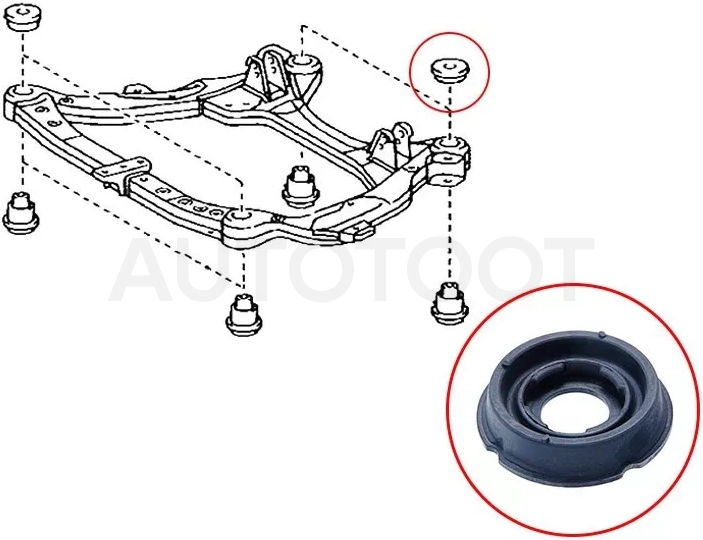 Сайлентблок подрамника Lexus RX 03-15 / Toyota Camry 01-06 - Артикул ST5221628010 - Производитель Sat - Фото, Отзывы, Цены