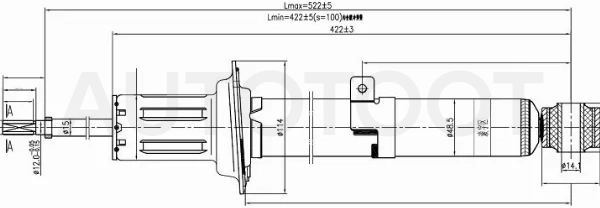 Стойка передняя Toyota Crown 03-12 / Lexus IS 05-16