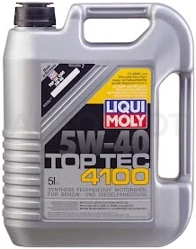 5W-40 Масло моторное синтетическое "Top Tec 4100 ", 5л - Артикул 7501 - Производитель Liqui Moly - Фото, Отзывы, Цены