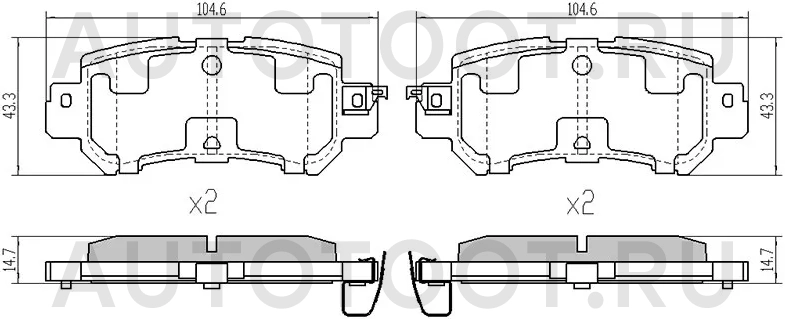Колодки тормозные задние -STK0Y12648Z Sat для MAZDA CX-5