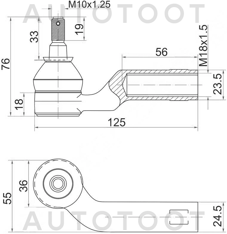 Наконечник рулевой тяги правый -STBP4L32280 Sat для MAZDA 3 (AXELA), MAZDA 5 (PREMACY)