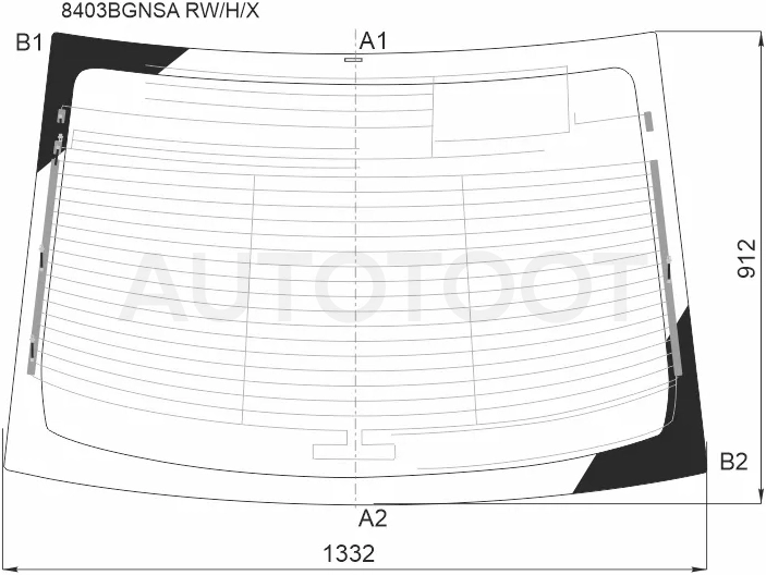 Стекло заднее (Цвет зеленый/ Обогрев/ Антенна) Toyota Camry (XV50) 11-18 / Aurion 12-15