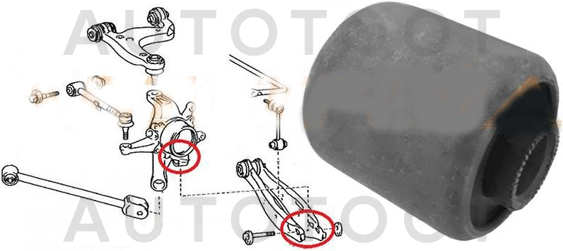 Сайлентблок заднего нижнего поперечного рычага наружный -BH21173 Jikiu для LEXUS IS200, LEXUS GS300, TOYOTA ALTEZZA, TOYOTA CROWN, TOYOTA MARK 2