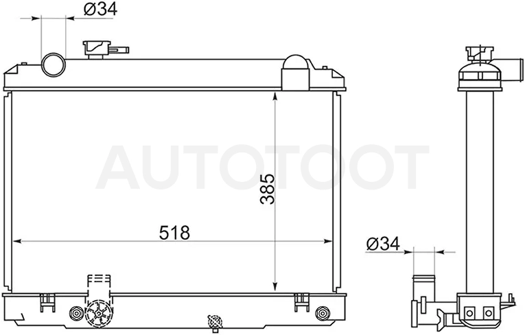 Радиатор Toyota Dyna 95-99 / ToyoAce 95-99