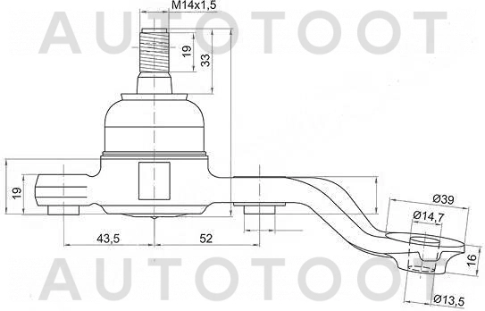 Шаровая опора передняя левая -ST4334039415 Sat для TOYOTA CROWN, LEXUS GS300, TOYOTA ARISTO