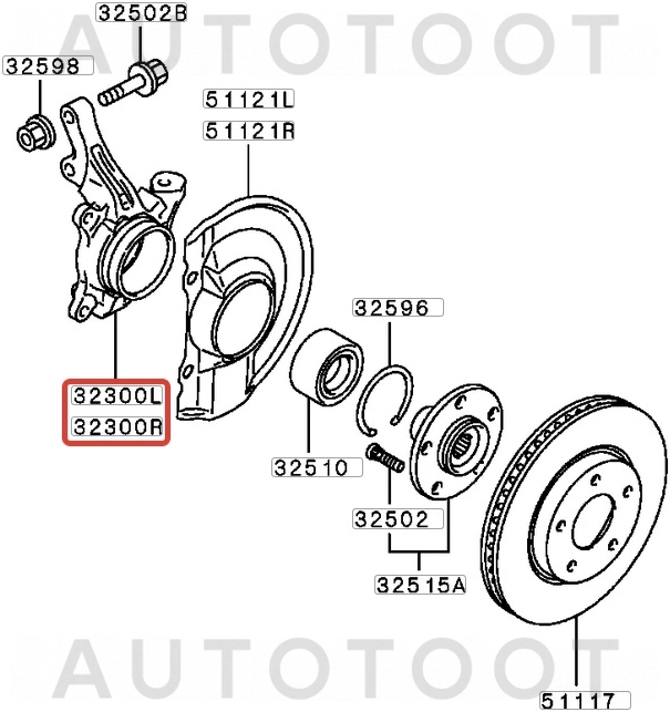 Кулак поворотный правый -ST3870A008 Sat для MITSUBISHI ASX, MITSUBISHI LANCER, MITSUBISHI OUTLANDER