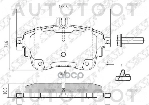 Колодки тормозные передние -STA0064204820 Sat для MERCEDES A-CLASS