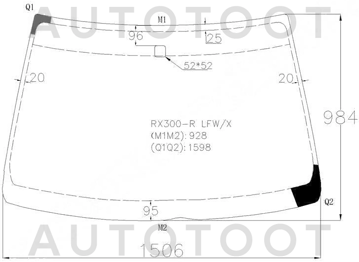 Стекло лобовое в клей -  для TOYOTA HARRIER