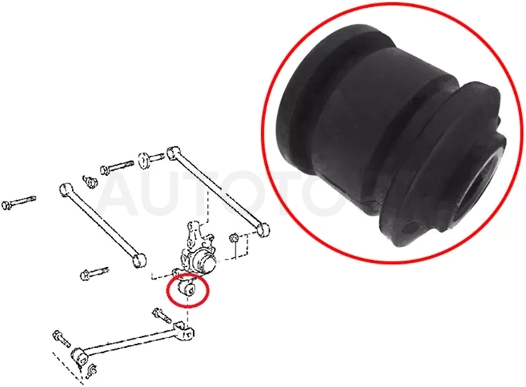 Сайлентблок цапфы Toyota Caldina (T190,T210) 92-02 / Corolla 91-02