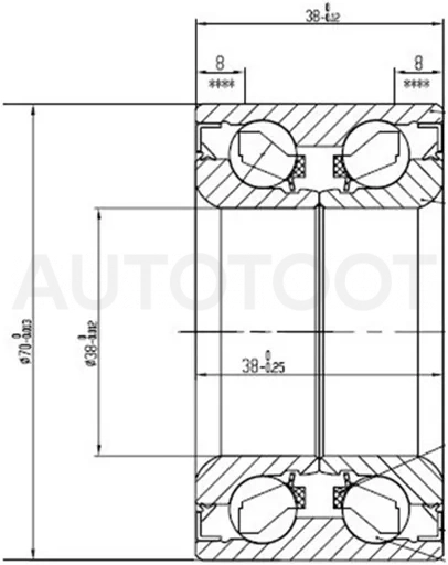 Подшипник передней ступицы наружный TOYOTA RUSH/CAMI/TERIOS/PYZAR (без ABS)