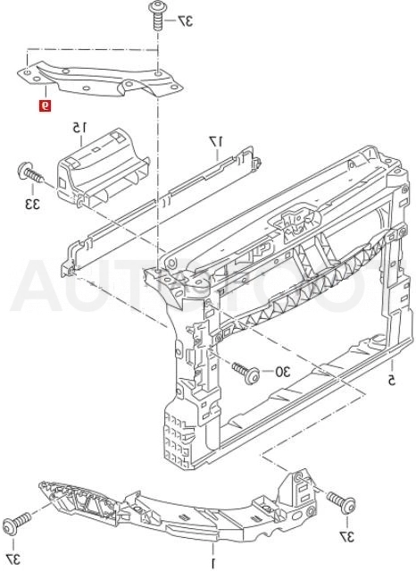 Кронштейн рамки радиатора правый -OEM0006KPNR O.E.M. для VOLKSWAGEN POLO