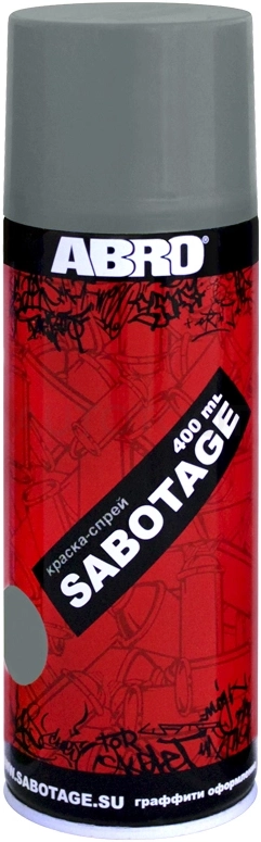 Краска - спрей Бледно-серый ABRO SABOTAGE 335 400мл.
