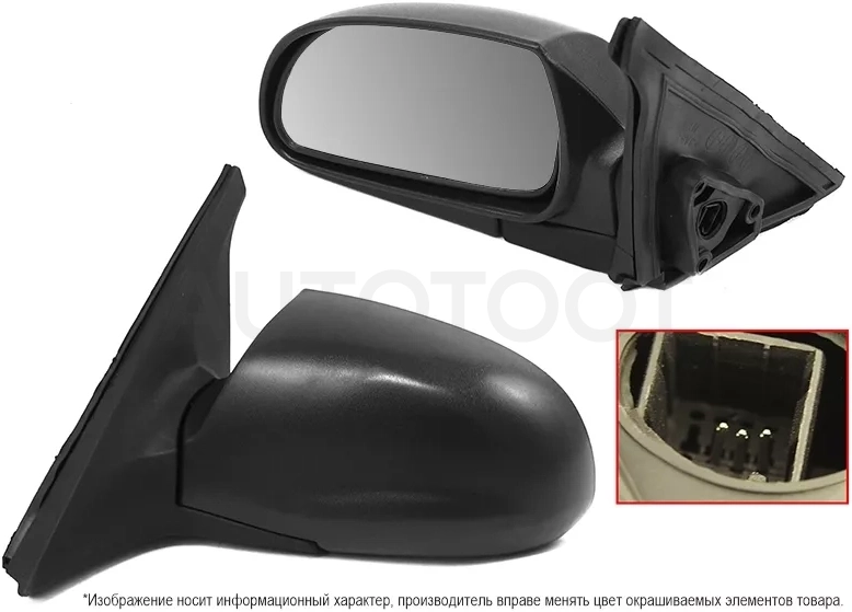 Зеркало Hyundai Accent 99-12 / ТагАЗ Accent 99-12 (Слева/ Регулировка/ 3 контакта)