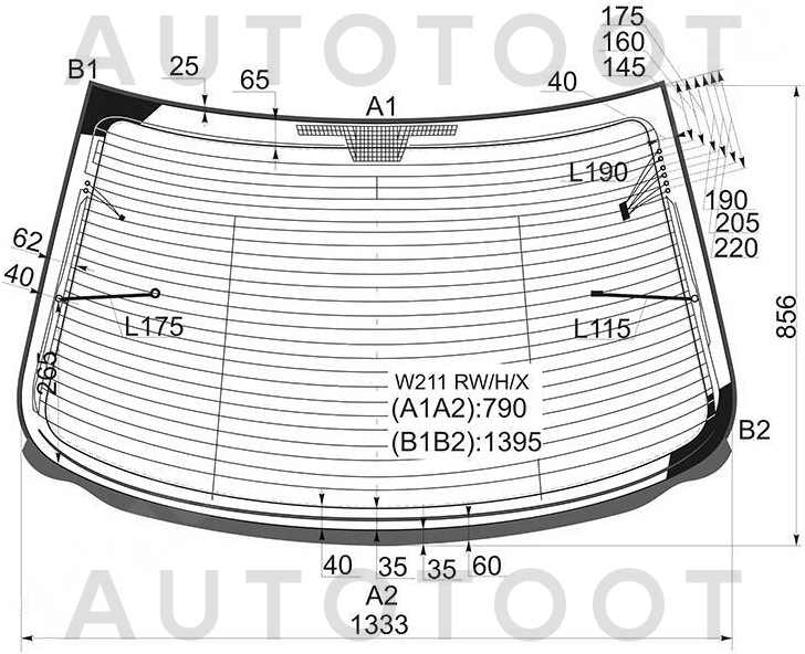 Стекло заднее (крышка багажника) с обогревом -  для MERCEDES E-CLASS