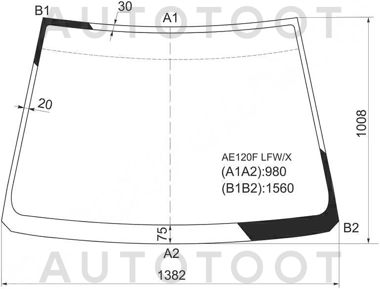 Стекло лобовое в клей -  для TOYOTA COROLLA SPACIO, TOYOTA COROLLA VERSO