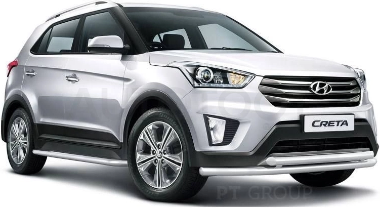 HYUNDAI Creta 2016- Защита порогов с алюм. площадкой Ø51мм (НПС) - Артикул 11030202 - Производитель PT Group - Фото, Отзывы, Цены