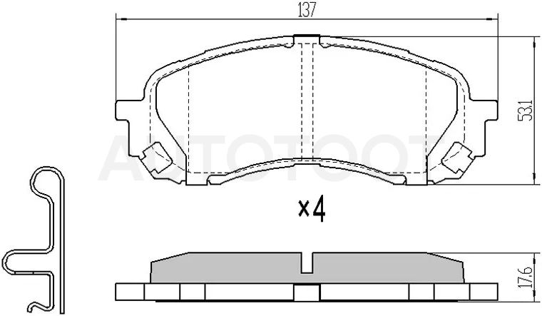 Колодки тормозные (Спереди) Subaru Impreza 00-16 / Legacy 98-03 / Impreza WRX 05-07