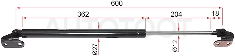 Амортизатор крышки багажника Toyota 4Runner 95-02 / Hilux Surf 95-02 (Слева)