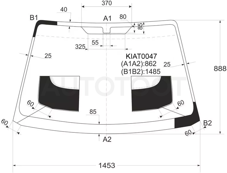 Стекло лобовое Kia Spectra 00-11 / Sephia 98-04 - Артикул KIAT0047 - Производитель kmk - Фото, Отзывы, Цены
