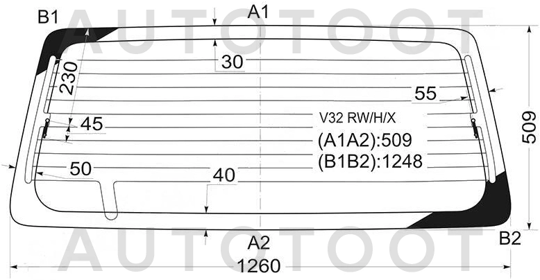 Стекло заднее (крышка багажника) с обогревом -  для MITSUBISHI PAJERO