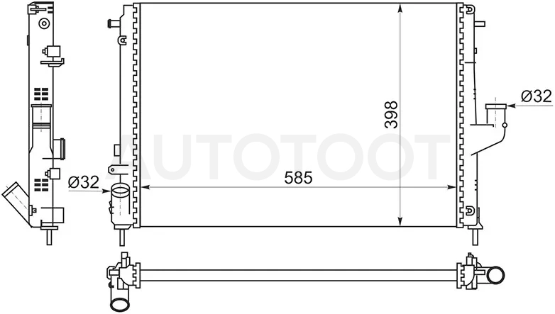 Радиатор LADA Largus 12-21 / Nissan Almera 12-19 - Артикул RN0002082 - Производитель Sat - Фото, Отзывы, Цены