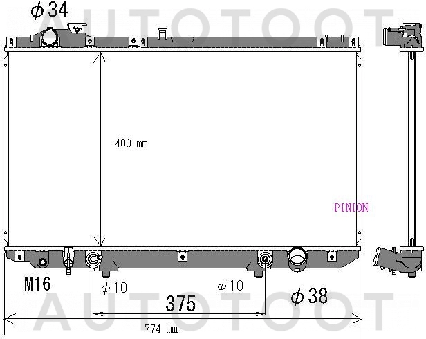 Радиатор кондиционера -TY0006161 Sat для LEXUS GS300