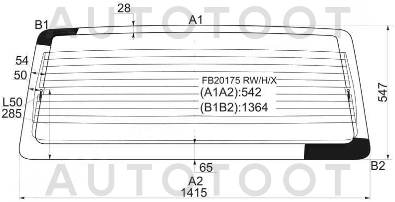 Стекло заднее (крышка багажника) с обогревом -  для MAZDA MPV