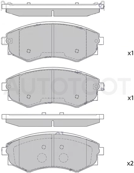 Колодки тормозные (Спереди) Nissan Serena 91-01 / Toyota Hilux Pick Up 04-11 / Hyundai Galloper 97-03 / Nissan Largo 93-99 / Prairie 88-95