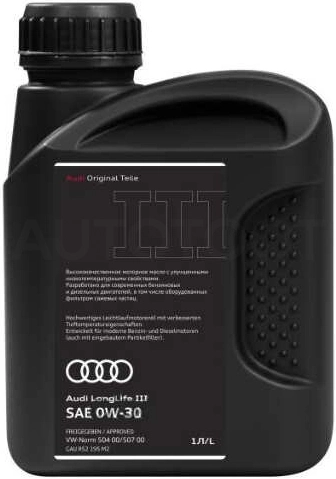0W-30 моторное масло Volkswagen (VAG) Audi LongLife III 1л. - Артикул GAUR52195M2 - Производитель Vag - Фото, Отзывы, Цены