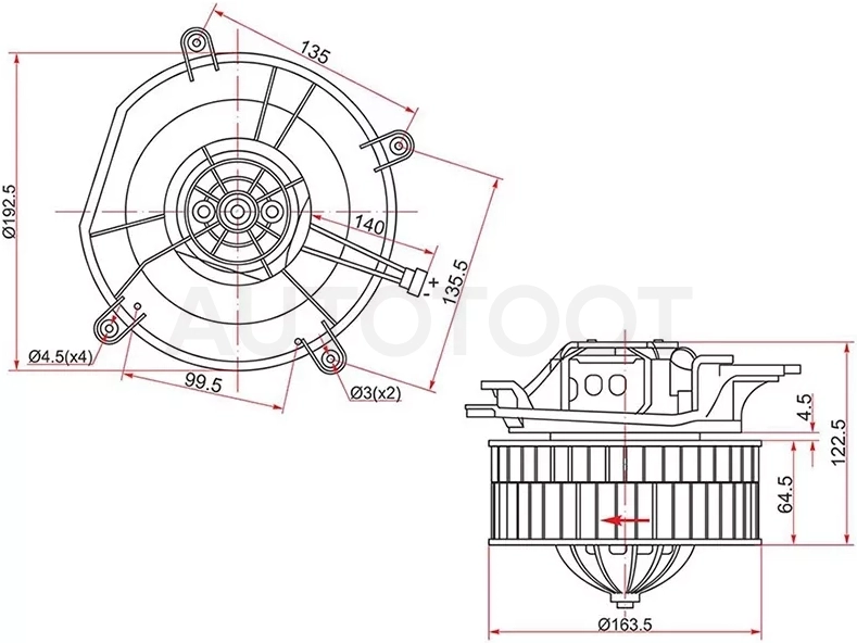 Мотор отопителя салона (Левый руль) Mercedes-Benz E-Class 02-09 / CLS-Class 04-10 - Артикул STA2118300908 - Производитель Sat - Фото, Отзывы, Цены