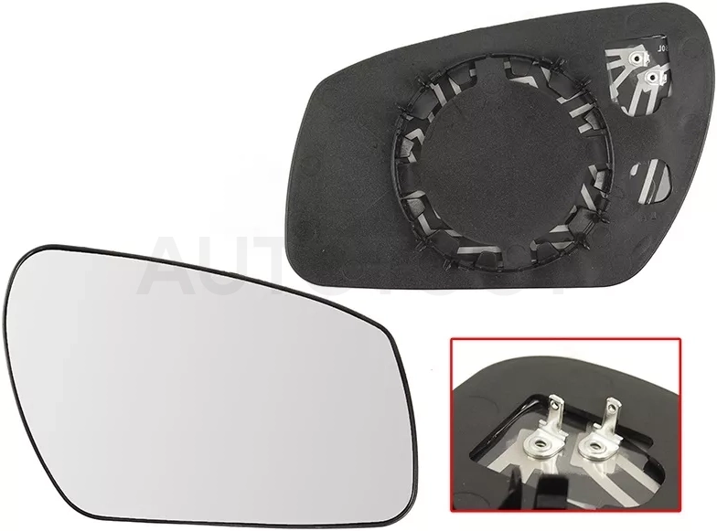 Полотно зеркала Ford Fiesta 02-08 / Focus 04-08 / Fusion 05-12 / Mondeo 00-07 (Справа/ Обогрев/ сферическое)