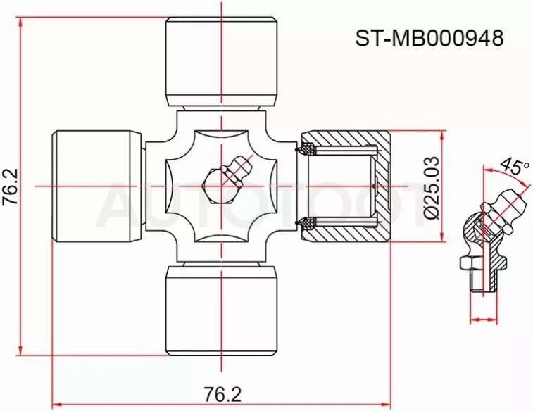 Крестовина MITSUBISHI L200 05-/PAJERO/MONTERO SPORT 96-/DELICA 89-06