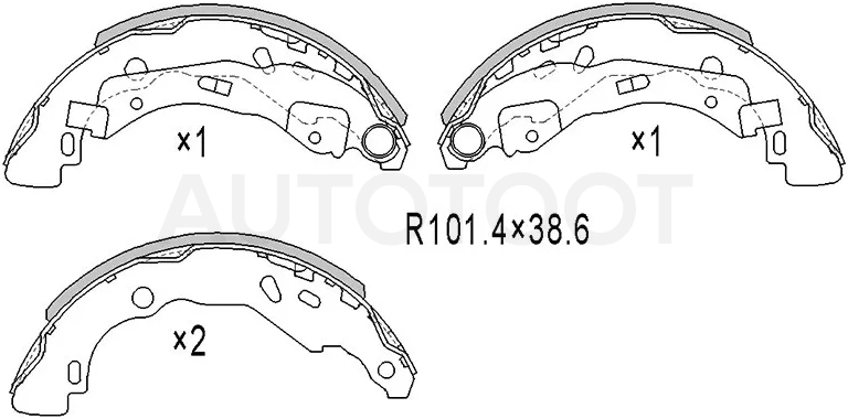 Колодки тормозные барабанные Nissan Almera 12-19 / Note 12-20