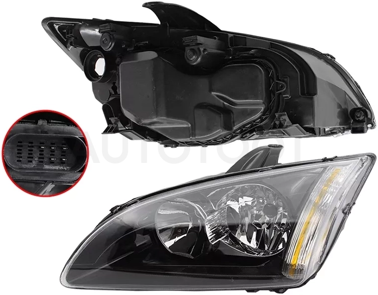 Фара Ford Focus 04-08 (Слева/ чёрная) - Артикул ST4311169BL - Производитель Sat - Фото, Отзывы, Цены