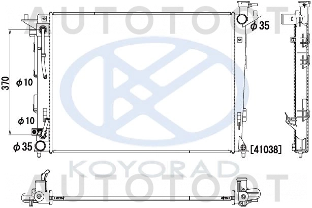 Радиатор охлаждения  АКПП 2.0/2.4 Бензин -JPR0062 Just Drive для KIA SPORTAGE, HYUNDAI IX35, HYUNDAI TUCSON