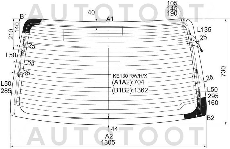 Стекло заднее (крышка багажника) с обогревом -  для TOYOTA COROLLA AXIO