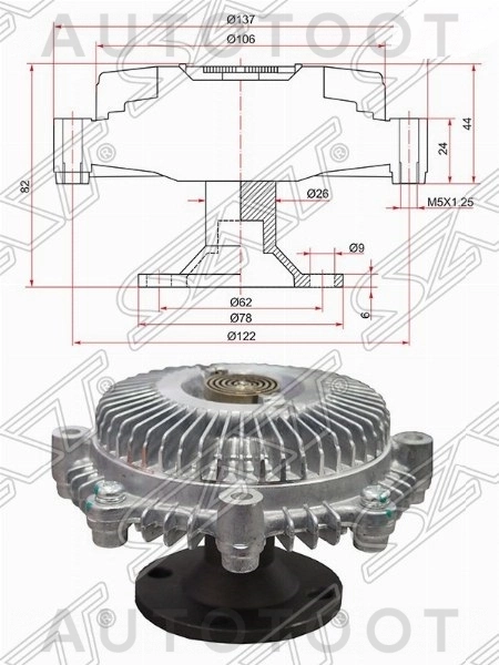Вискомуфта 1GFE GX -ST1621070090 Sat для TOYOTA CHASER, TOYOTA CRESTA, TOYOTA MARK 2