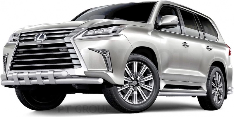 LEXUS LX 450D 2015- Защита порогов окантовка Ø51мм (НПС) - Артикул 18010201 - Производитель PT Group - Фото, Отзывы, Цены