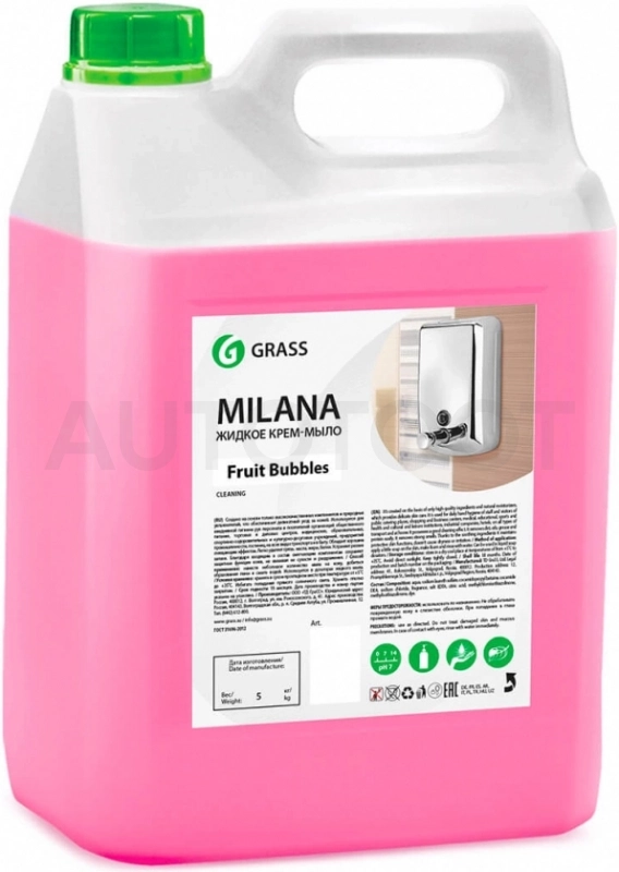 Мыло жидкое Жидкое крем-мыло GRASS Milana fruit bubbles 5кг