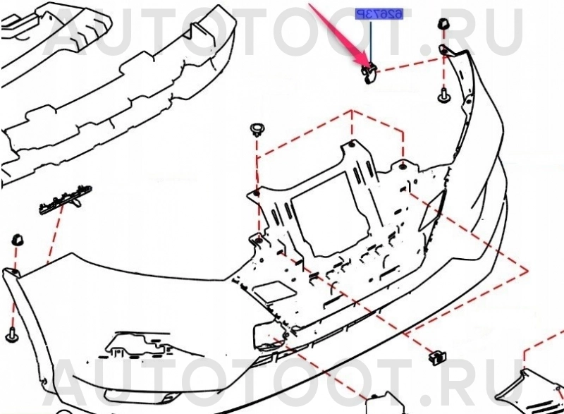 Крепление переднего бампера левое -STDT66000B2 Sat для NISSAN QASHQAI