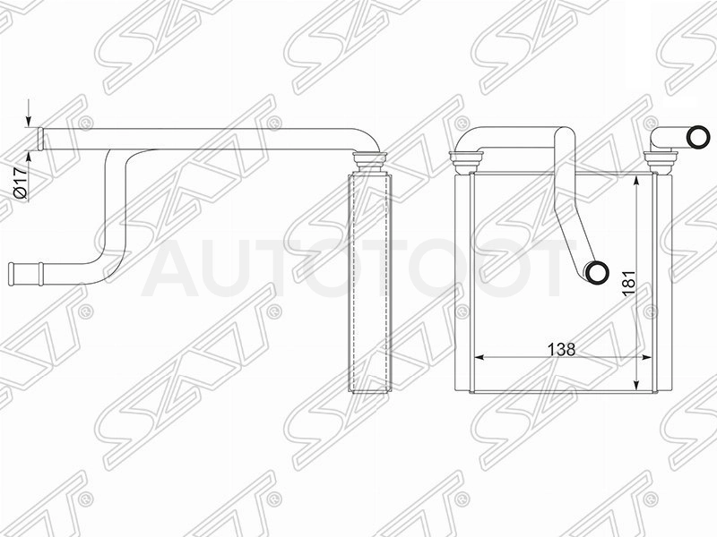 Радиатор отопителя салона -STHD753950 Sat для HONDA FIT, HONDA JAZZ