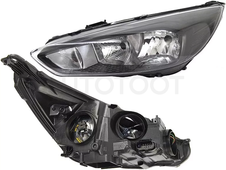 Фара Ford Focus 14-19 (Слева/ С электрокорректором/ Чёрная)