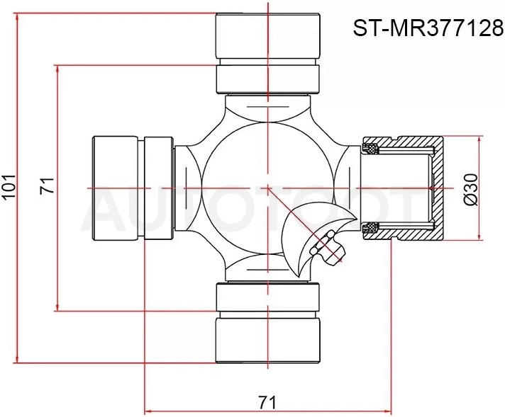Крестовина MITSUBISHI L200 05-/PAJERO/MONTERO SPORT 96 - Артикул STMR377128 - Производитель Sat - Фото, Отзывы, Цены