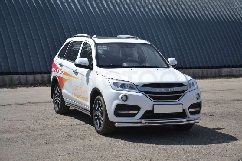 LIFAN X60 2017- Защита переднего бампера двойная Ø63/51мм (НПС) - Артикул 14010104 - Производитель PT Group - Фото, Отзывы, Цены