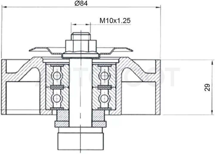 Ролик приводного ремня натяжной NISSAN NAVARA(D40)/PATHFINDER(R51) 2,5D 05