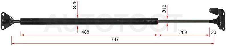 Амортизатор крышки багажника Toyota Hiace 07-20 (Слева) - Артикул ST6896026252 - Производитель Sat - Фото, Отзывы, Цены