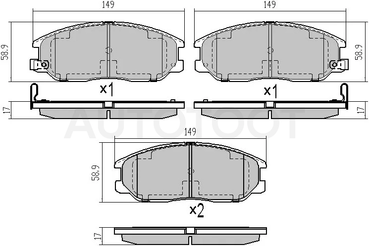 Колодки тормозные (Спереди) Hyundai Santa Fe 00-21 / Grandeur 98-05 / Santa Fe Classic 07-13 / XG 98-05 / SsangYong Actyon 05- / Actyon Sports 06-16 / Kyron 05-16 / Rexton 12-17