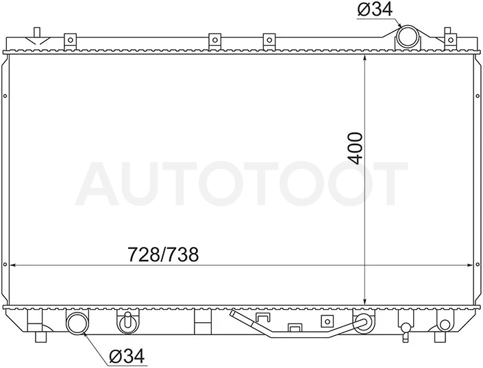 Радиатор Toyota Camry (XV20) 96-02 / Lexus ES 96-01 - Артикул TY0003MCV20 - Производитель Sat - Фото, Отзывы, Цены