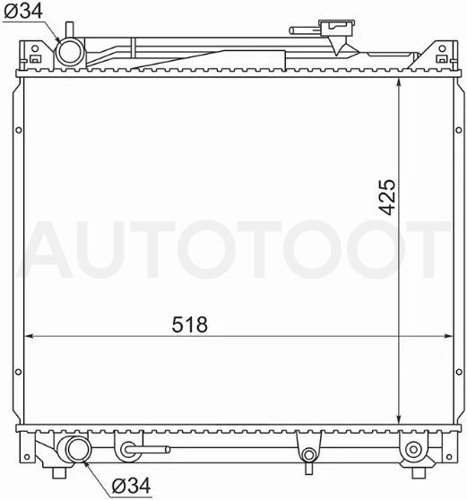Радиатор Suzuki Escudo 88-05 / Grand Vitara 97-05 / Chevrolet Tracker 97-05 / Mazda Proceed Levante 96-99 / Suzuki Grand Escudo 00-05 / Grand Vitara XL-7 01-06