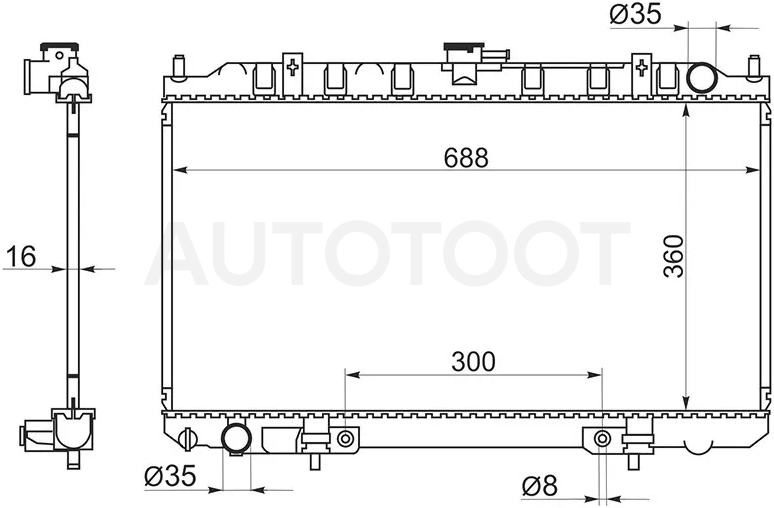 Радиатор Nissan AD 99-02 / Sunny 98-04 / Bluebird Sylphy 00-05